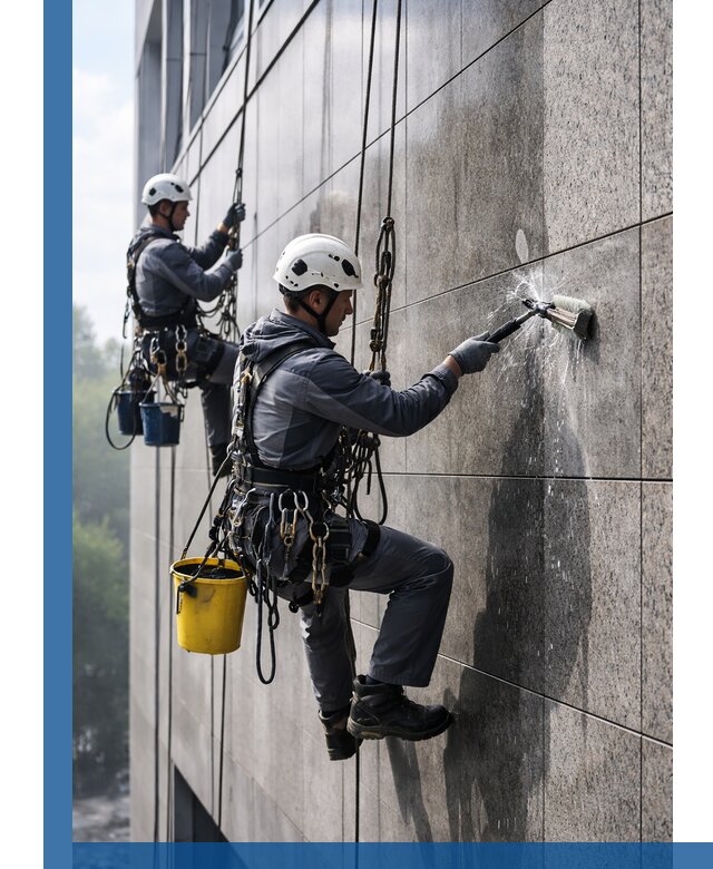 Профессиональная мойка фасада из керамогранита в Калуге