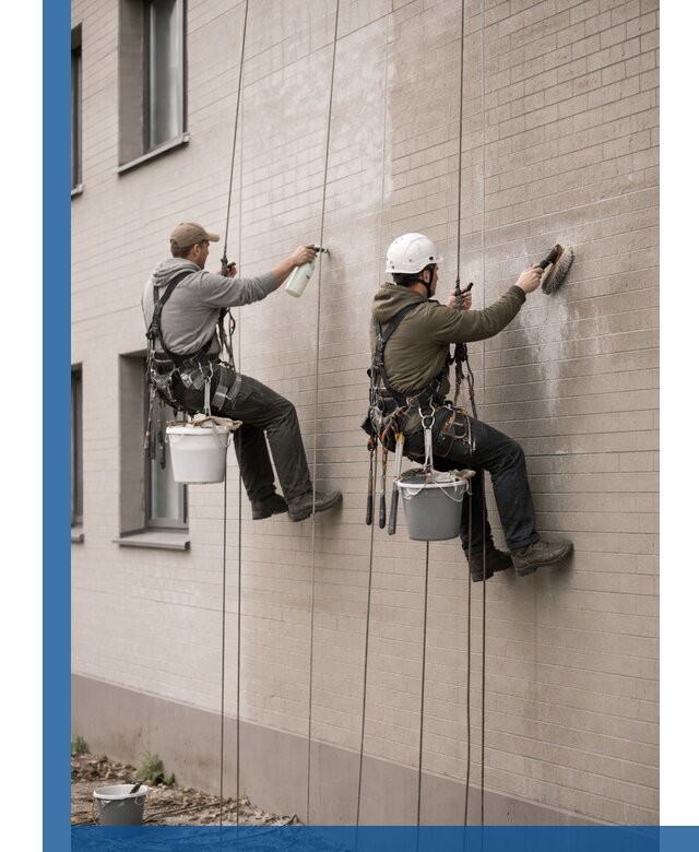 Удаление высолов с фасада зданий в Калуге без повреждений и следов