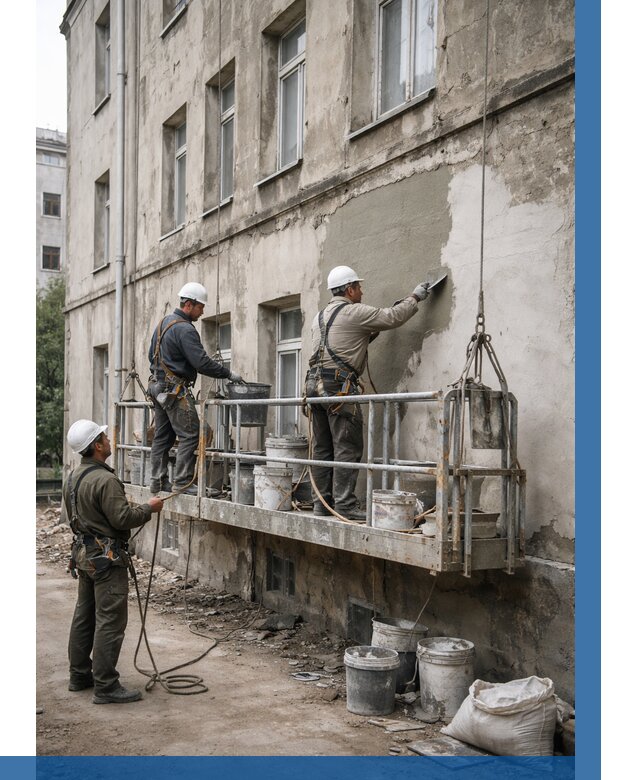 Капитальный ремонт фасада в Калуге от 4248 р. | ВЫСОТНИК-Клг