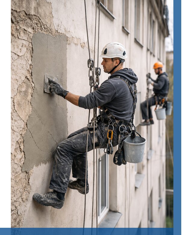 Восстановление штукатурки фасада в Калуге от 1214 р. | ВЫСОТНИК-Клг