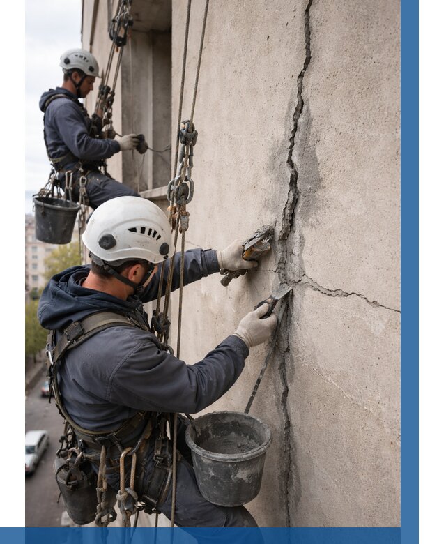 Заделка трещин на фасаде в Калуге от 910 р. | ВЫСОТНИК-Клг