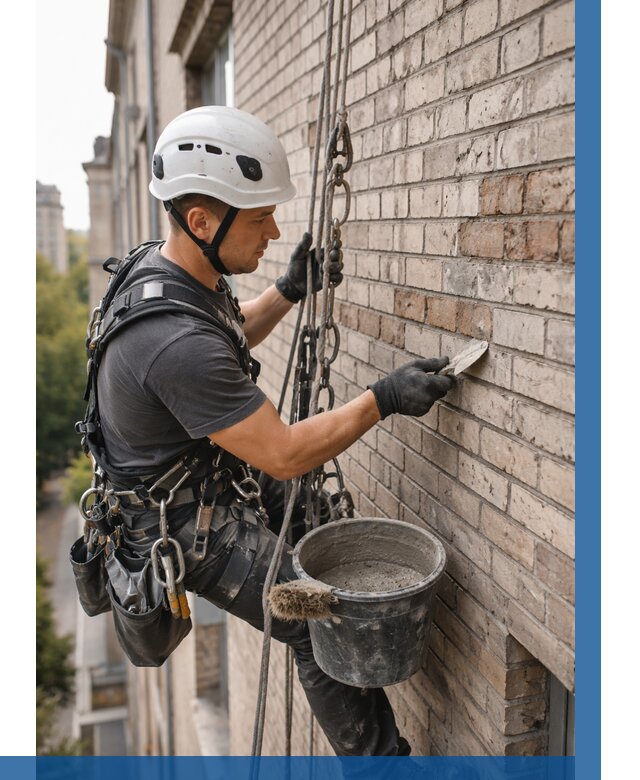 Ремонт кирпичной кладки фасада в Калуге от 1821 р. | ВЫСОТНИК-Клг