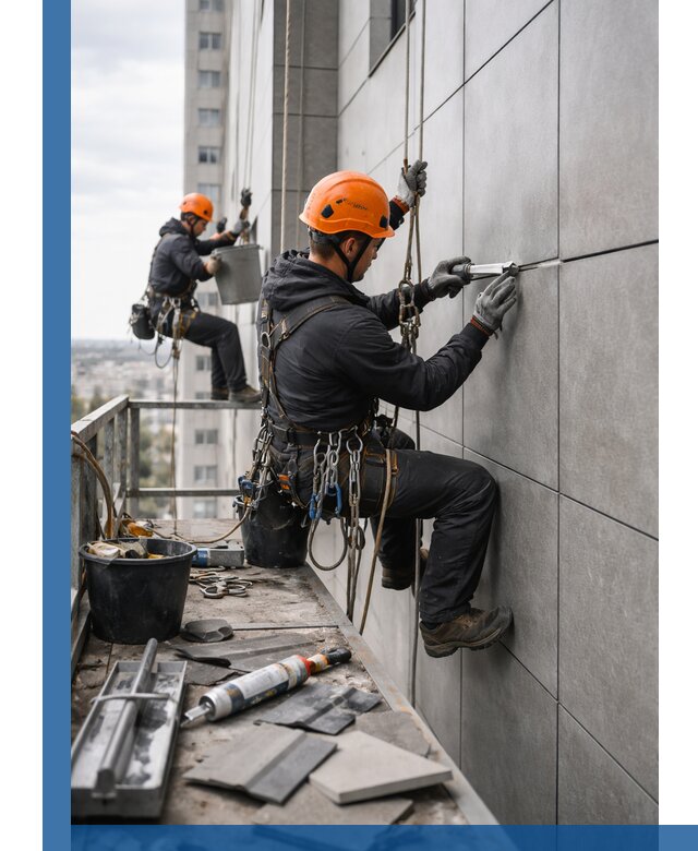 Профессиональный ремонт фасада из керамогранита в Калуге