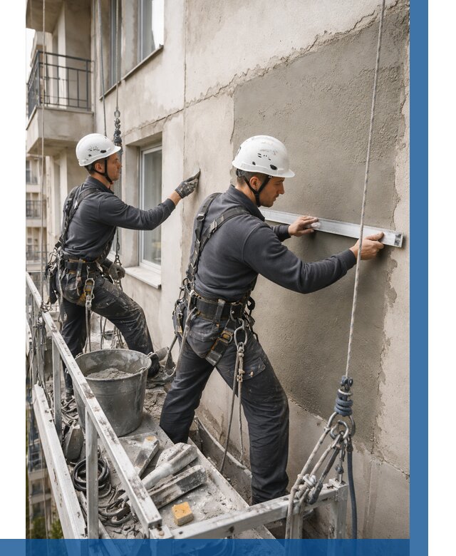 Штукатурка фасада на высоте в Калуге от 910 р. | ВЫСОТНИК-Клг