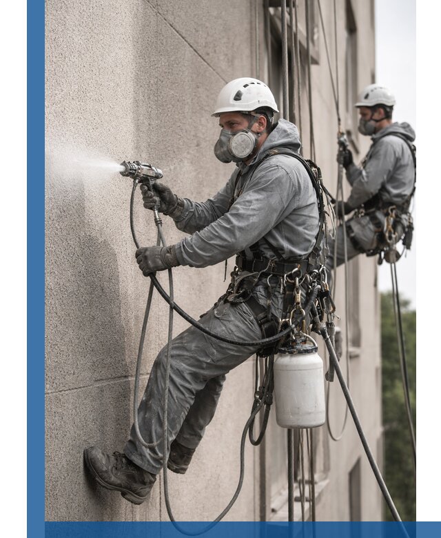 Безвоздушная покраска фасадов зданий в Калуге профессионально