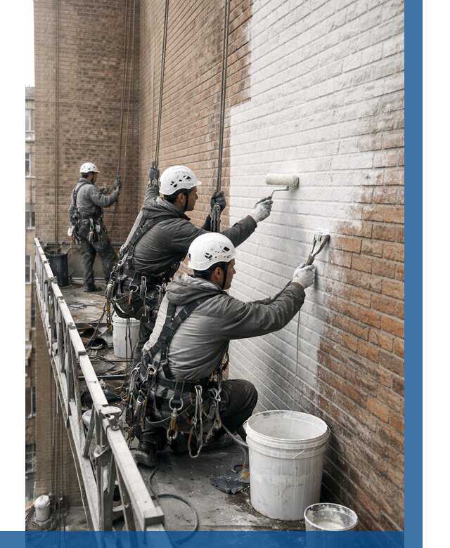 Покраска кирпичного фасада в Калуге от 354 р. | ВЫСОТНИК-Клг