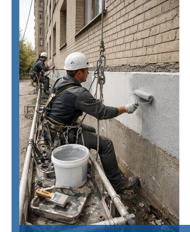 Окраска цоколя здания в Калуге профессионально и надежно