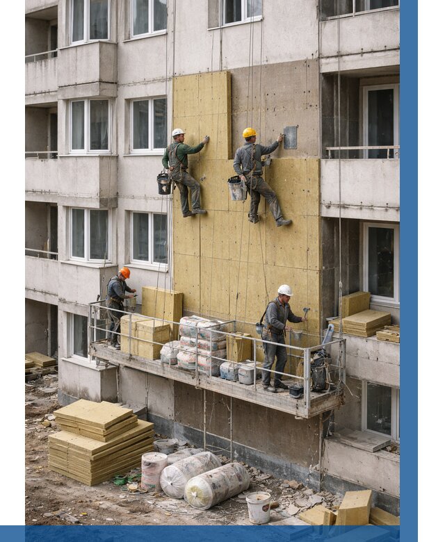 Утепление фасада минватой в Калуге от 1517 р. | ВЫСОТНИК-Клг