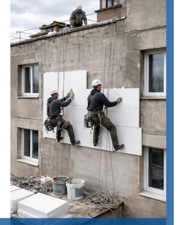 Утепление фасада пенополистиролом в Калуге от 1821 р. | ВЫСОТНИК-Клг