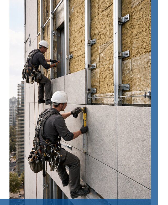 Монтаж вентилируемого фасада в Калуге от 3540 р. | ВЫСОТНИК-Клг