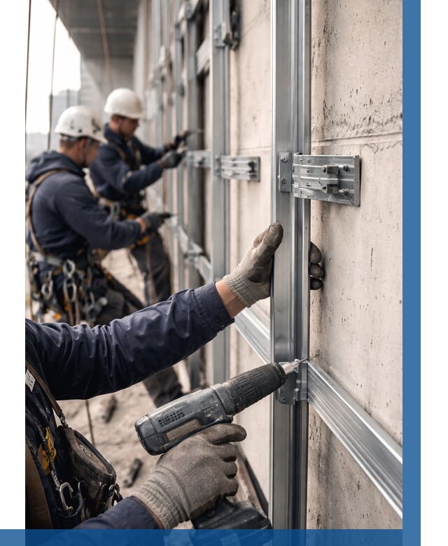 Монтаж подсистемы вентфасада в Калуге от 860 р. | ВЫСОТНИК-Клг