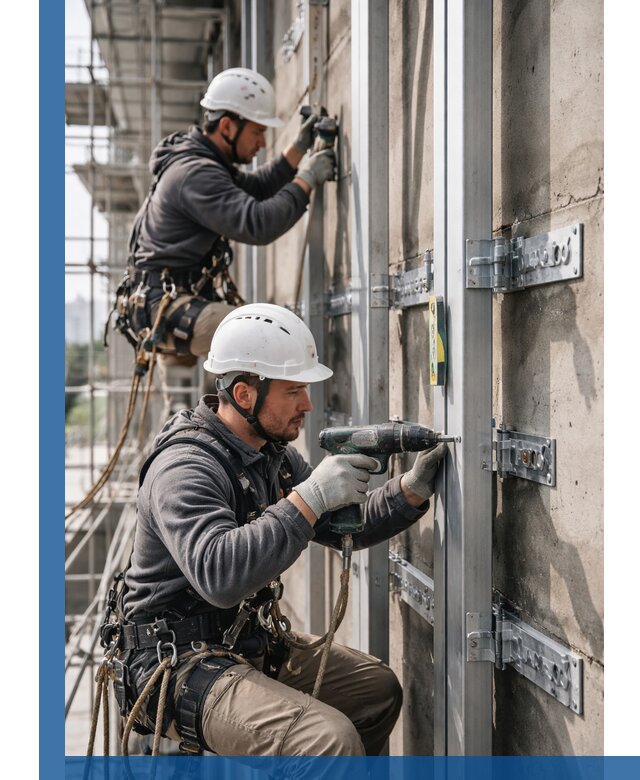 Монтаж и крепление подсистемы вентфасада в Калуге