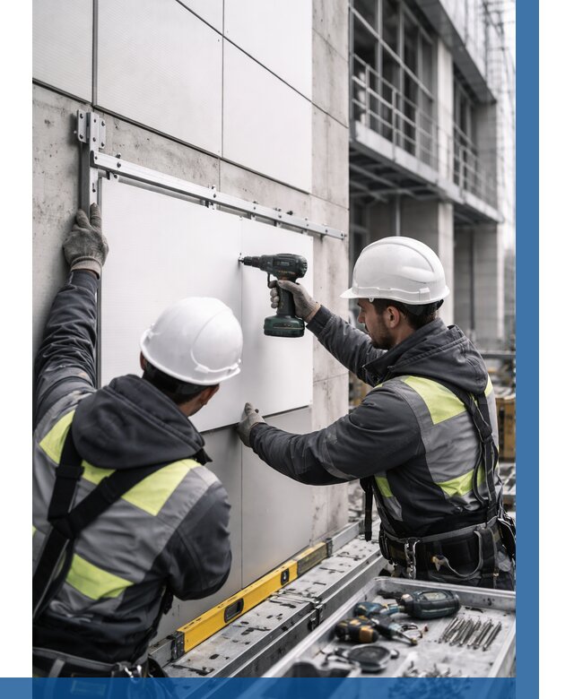 Монтаж композитных панелей фасада в Калуге от 2529 р. | ВЫСОТНИК-Клг