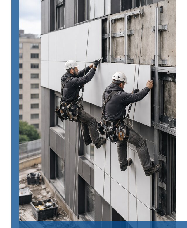 Монтаж композитных панелей фасада в Калуге под ключ