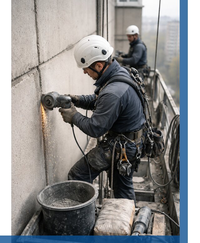 Штробление межпанельных швов в Калуге от 1214 р. | ВЫСОТНИК-Клг