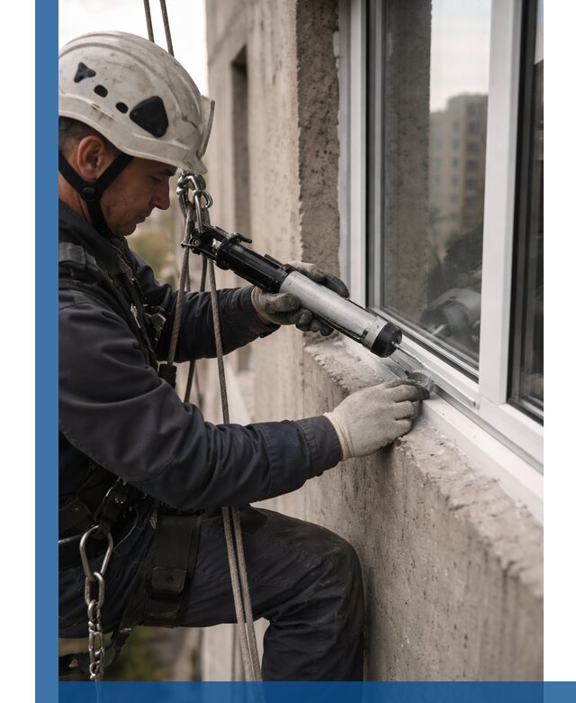 Герметизация оконных швов снаружи в Калуге профессионально