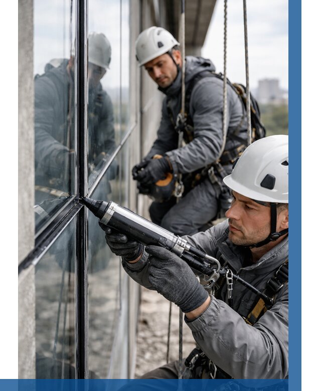 Герметизация витражных швов в Калуге от 657 р. | ВЫСОТНИК-Клг