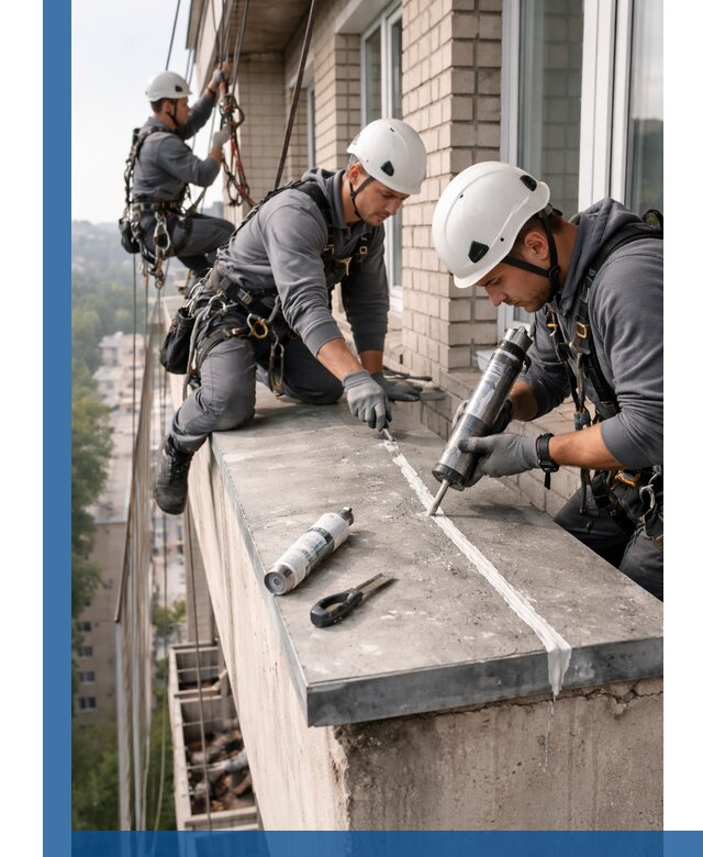 Герметизация балконного козырька в Калуге профессионально