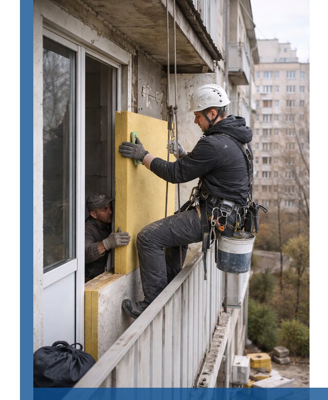 Профессиональное утепление балкона снаружи в Калуге под ключ