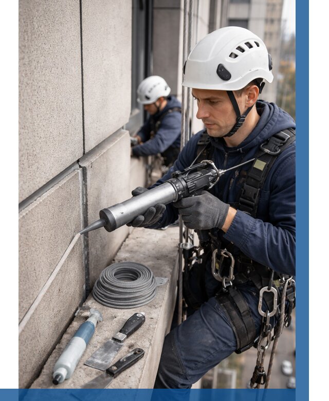 Герметизация деформационных швов фасада в Калуге от 708 | ВЫСОТНИК-Клг