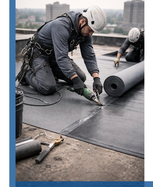 Ремонт мягкой кровли в Калуге с выездом промальпинистов