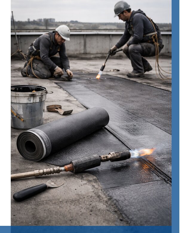 Ремонт рулонной кровли в Калуге от 657 р. | ВЫСОТНИК-Клг