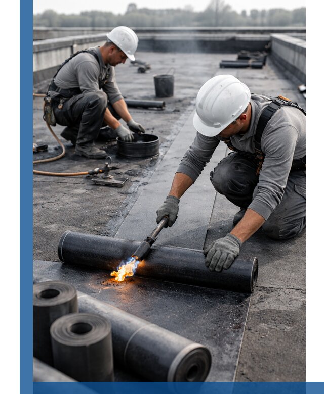 Ремонт рулонной кровли в Калуге герметизация и восстановление