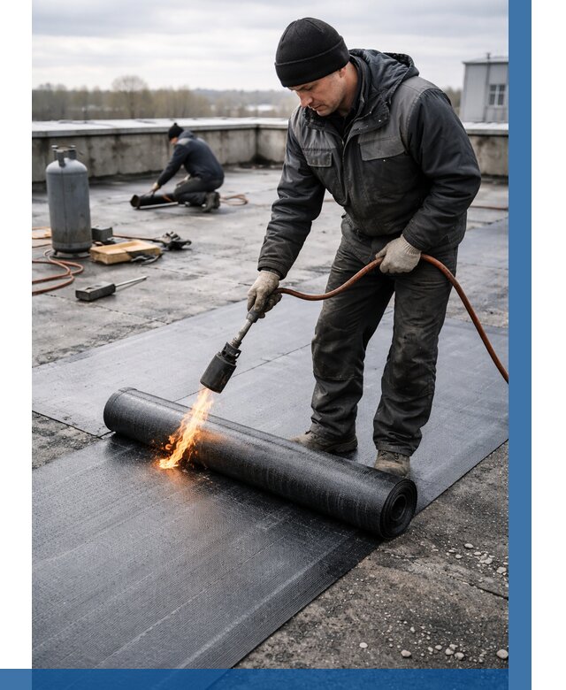 Ремонт наплавляемой кровли в Калуге от 708 р. | ВЫСОТНИК-Клг