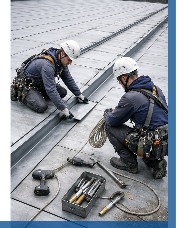 Ремонт фальцевой кровли в Калуге от 708 р. | ВЫСОТНИК-Клг