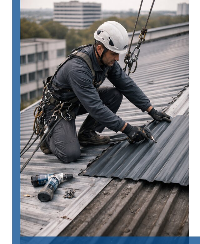 Ремонт профнастила на кровле в Калуге, работы под ключ