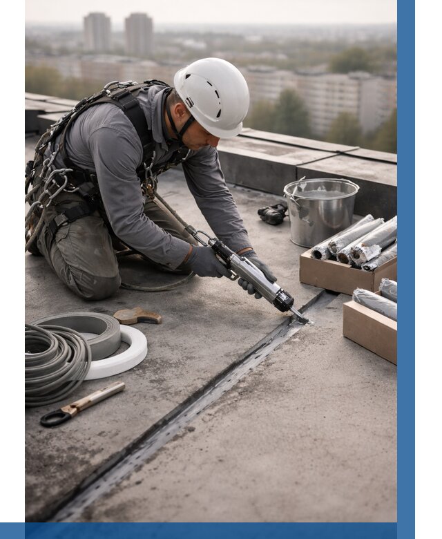 Герметизация швов кровли в Калуге от 455 р./м2 | ВЫСОТНИК-Клг