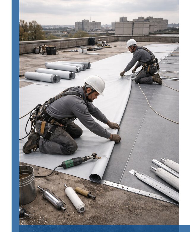 Монтаж мембранной кровли в Калуге для промышленных зданий