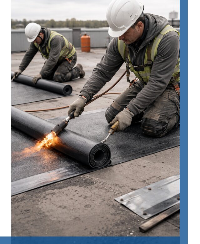 Монтаж наплавляемой кровли в Калуге от 860 р. — ВЫСОТНИК-Клг