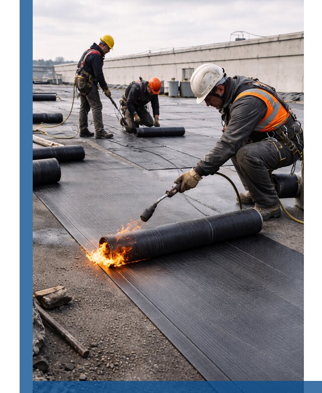 Монтаж наплавляемой кровли в Калуге профессионально