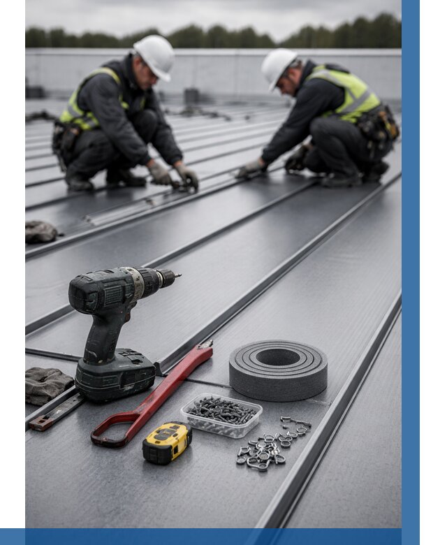 Монтаж фальцевой кровли в Калуге от 1821 р. | ВЫСОТНИК-Клг