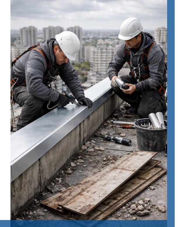 Замена парапетных крышек под ключ в Калуге от 1214 р. | ВЫСОТНИК-Клг