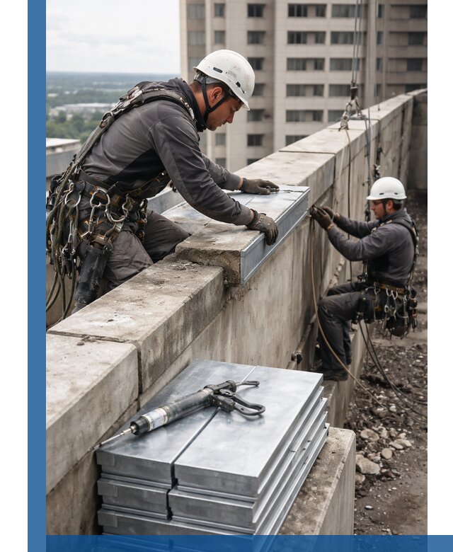 Замена парапетных крышек и установка новых в Калуге