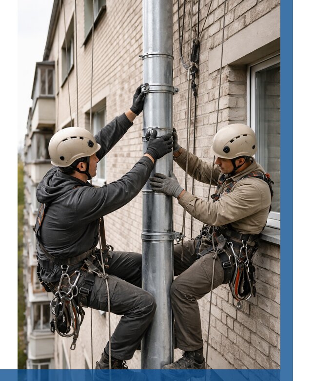 Замена водосточных труб в Калуге от 6574 р. | ВЫСОТНИК-Клг