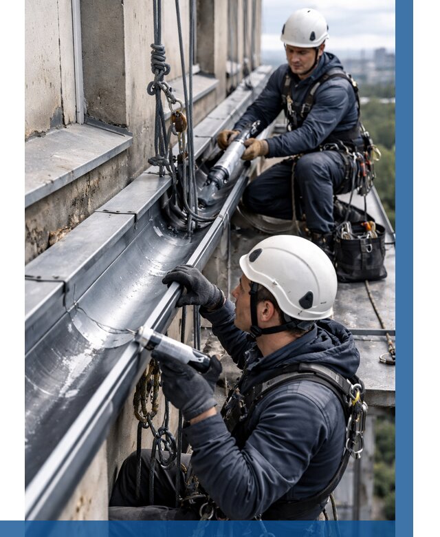 Ремонт водосточных желобов в Калуге от 6574 р. | ВЫСОТНИК-Клг