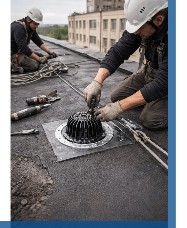 Установка водосточных воронок в Калуге цена от 3540 р. | ВЫСОТНИК-Клг