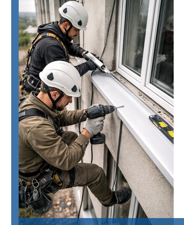 Профессиональный монтаж оконных отливов и отведения воды в Калуге