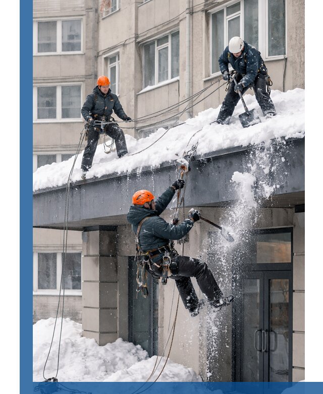 Безопасная очистка навесов от снега в Калуге круглогодично