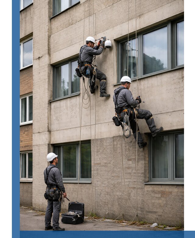 Монтаж фасадных камер видеонаблюдения в Калуге под ключ