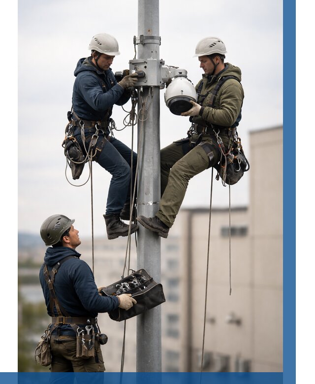 Установка видеокамер на мачте в Калуге от 8597 р. | ВЫСОТНИК-Клг