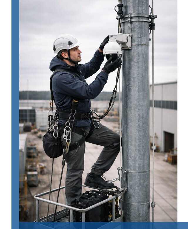 Профессиональная установка видеокамер на мачте в Калуге