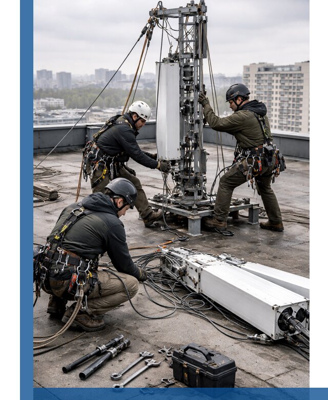 Демонтаж антенн на крыше зданий в Калуге с гарантией