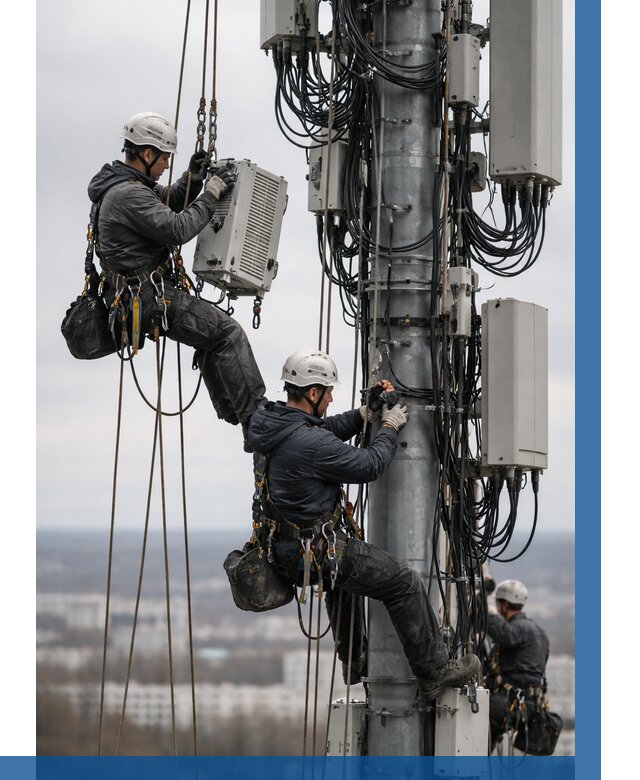 Монтаж оборудования связи на мачте в Калуге от 7586 р. | ВЫСОТНИК-Клг