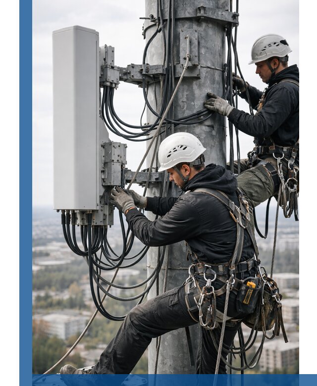 Монтаж оборудования связи на мачте в Калуге с пусконаладкой