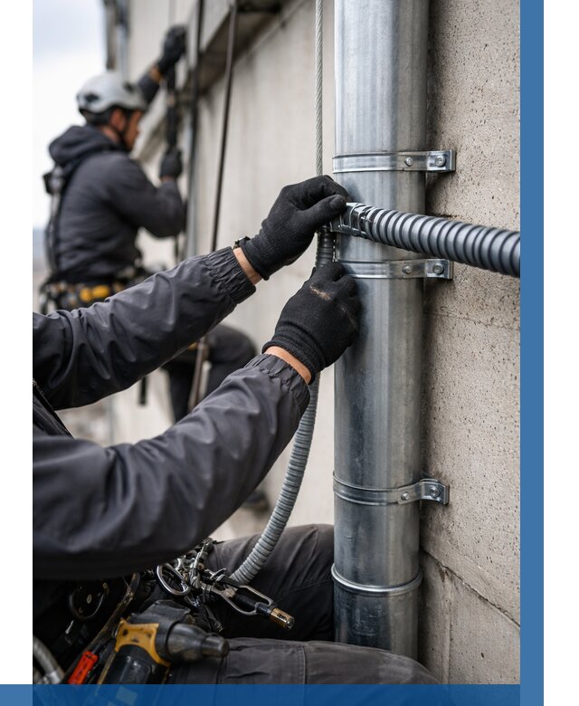 Монтаж гофры для кабеля в Калуге от 303 р. | ВЫСОТНИК-Клг