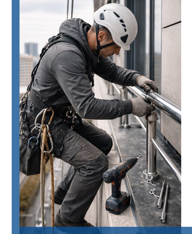 Монтаж ограждений на высоте в Калуге для зданий и конструкций